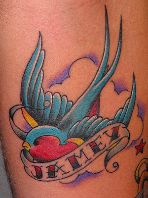 swallows tattoo. A swallow tattoo for a sailor